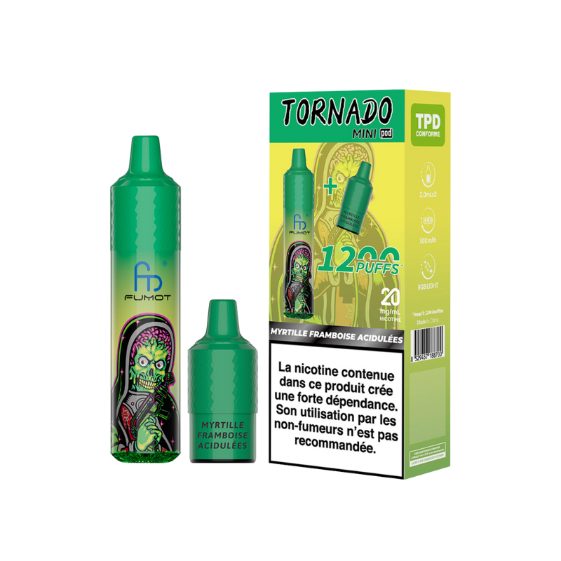 RANDM Tornado Kit Mini 1200 - Blueberry Sour Raspberry - 20mg