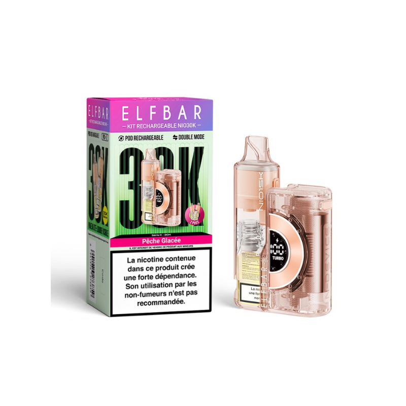 Elfbar Kit NIO 30K 2mL (+ 2 x 10ml) 20mg - Peach Ice