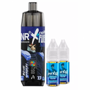 JNR Fighter Fuel X Shisha Plus Kit 28k 2x10ml 20mg  - Color: Blue Shigeri, Flavor: Pomegranate Strawberry