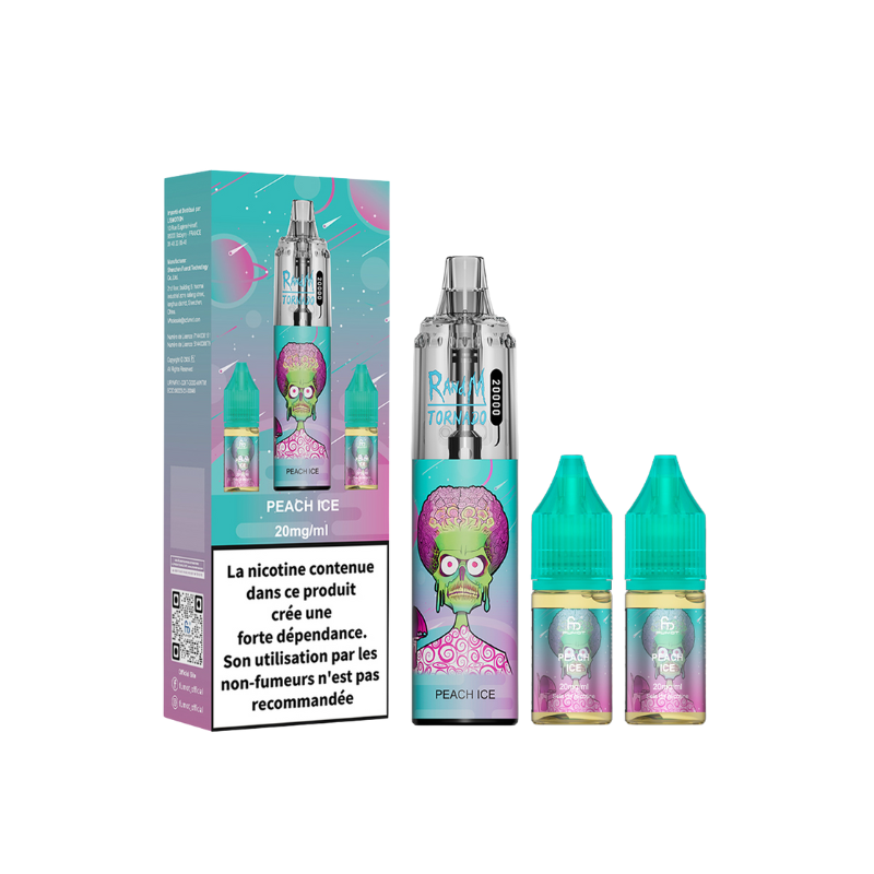 RANDM Tornado 20000 Puffs + (2 x 10ml 20mg) -  Peach Ice