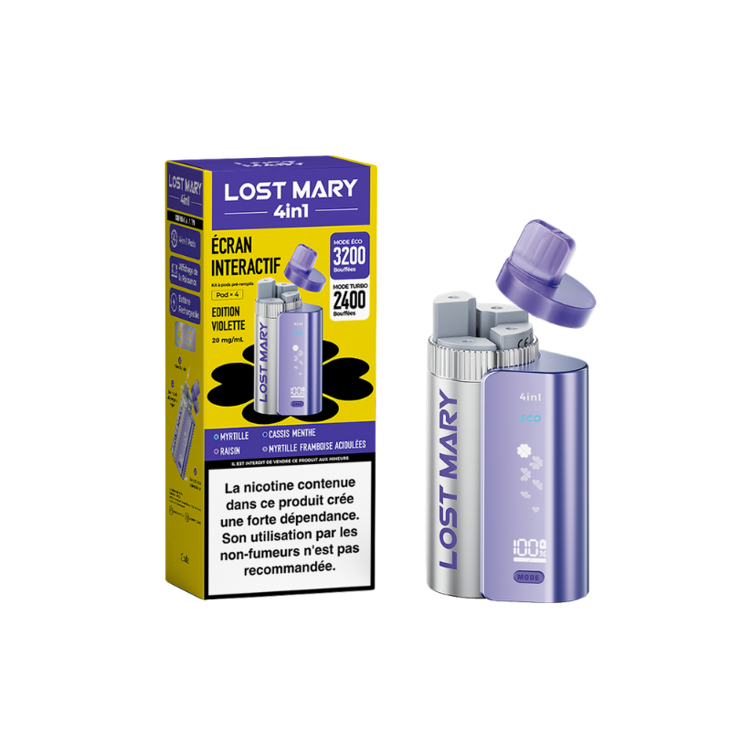 Lost Mary 4-in-1 rechargeable kit! - VIOLET EDITION ( Including 4 Pods )